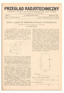 Przegląd Radjotechniczny. Rok XI, 15 Października 1933, Zeszyt 19-20
