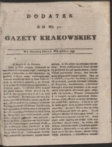 Gazeta Krakowska. R. 1799 Nr 71 (dodatek)