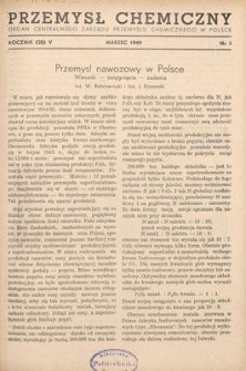 Przemysł Chemiczny : Organ Centralnego Zarządu Przemysłu Chemicznego w Polsce. R. (28) V, marzec 1949, nr 3