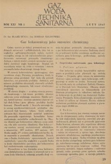 Gaz, Woda i Technika Sanitarna. R. XXI, luty 1947, nr 2