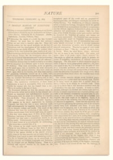 Nature : a Weekly Illustrated Journal of Science. Volume 11, 1875 February 25, [No. 278]