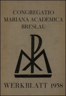 Werkblatt 1938 / Congregatio Mariana Academica Breslau