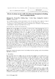 Effects of cations on rare earth adsorption and desorption in binding sites of montmorillonite