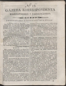 Gazeta Korrespondenta Warszawskiego i Zagranicznego. R. 1800 Nr 12
