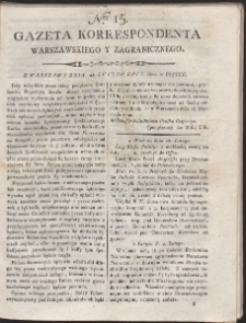 Gazeta Korrespondenta Warszawskiego i Zagranicznego. R. 1800 Nr 15