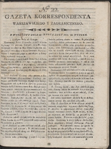 Gazeta Korrespondenta Warszawskiego i Zagranicznego. R. 1800 Nr 22