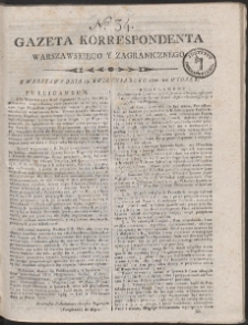 Gazeta Korrespondenta Warszawskiego i Zagranicznego. R. 1800 Nr 34