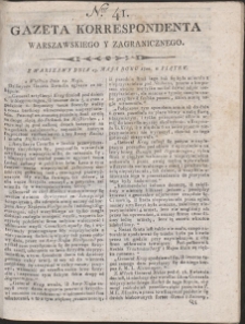 Gazeta Korrespondenta Warszawskiego i Zagranicznego. R. 1800 Nr 41