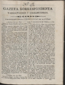 Gazeta Korrespondenta Warszawskiego i Zagranicznego. R. 1800 Nr 46