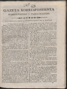 Gazeta Korrespondenta Warszawskiego i Zagranicznego. R. 1800 Nr 49