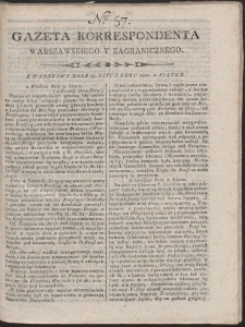 Gazeta Korrespondenta Warszawskiego i Zagranicznego. R. 1800 Nr 57