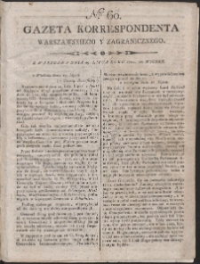 Gazeta Korrespondenta Warszawskiego i Zagranicznego. R. 1800 Nr 60