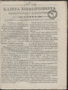 Gazeta Korrespondenta Warszawskiego i Zagranicznego. R. 1800 Nr 72