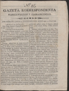 Gazeta Korrespondenta Warszawskiego i Zagranicznego. R. 1800 Nr 85