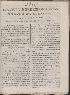 Gazeta Korrespondenta Warszawskiego i Zagranicznego. R. 1800 Nr 97