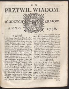 Uprzywilejowane wiadomości z cudzych kraj&oacute;w. R. 1730 Nr 6
