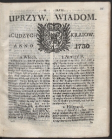 Uprzywilejowane wiadomości z cudzych kraj&oacute;w. R. 1730 Nr 48