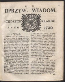 Uprzywilejowane wiadomości z cudzych kraj&oacute;w. R. 1730 Nr 51