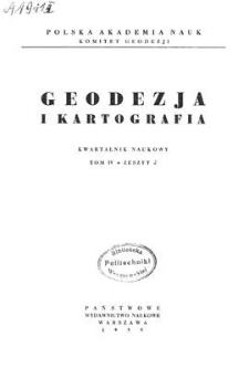Geodezja i Kartografia : kwartalnik naukowy, T. 4, 1955, z. 2