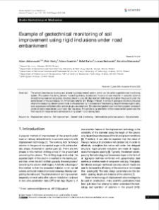 Example of geotechnical monitoring of soil improvement using rigid inclusions under road embankment