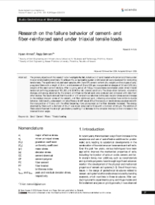 Research on the failure behavior of cement- and fiber-reinforced sand under triaxial tensile loads