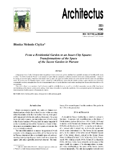 From a Residential Garden to an Inner-City Square:Transformations of the Spaceof the Saxon Garden in Warsaw