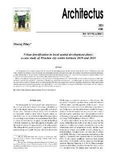 Urban densification in local spatial development plans: a case study of Wrocław city centre between 2010 and 2024