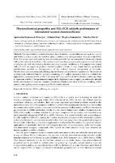 Physicochemical properties and NH3-SCR catalytic performance of intercalated layered aluminosilicates
