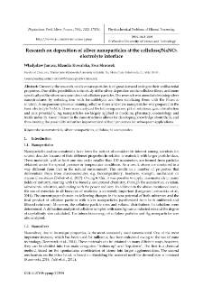Research on deposition of silver nanoparticles at the cellulose/NaNO3 electrolyte interface