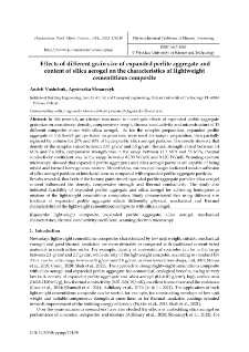 Effects of different grain size of expanded perlite aggregate and content of silica aerogel on the characteristics of lightweight cementitious composite