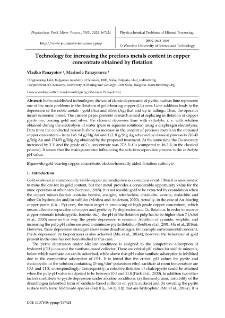 Technology for increasing the precious metals content in copper concentrate obtained by flotation