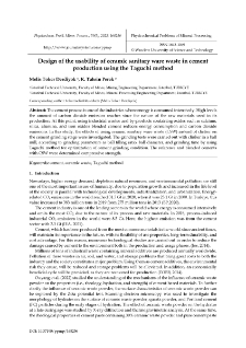 Design of the usability of ceramic sanitary ware waste in cement production using the Taguchi method