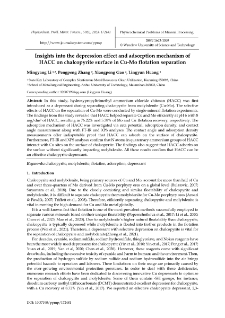 Insights into the depression effect and adsorption mechanism of HACC on chalcopyrite surface in Cu-Mo flotation separation