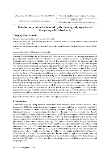 Flotation separation influenced by the rheological properties of diaspore-pyrite mixed pulp