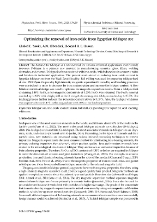 Optimizing the removal of iron oxide from Egyptian feldspar ore