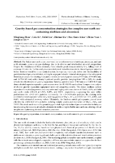 Gravity-based pre-concentration strategies for complex rare earth ore containing niobium and zirconium