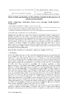 Effect of bulk nanobubbles on flocculation of kaolin in the presence of cationic polyacrylamide