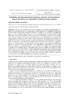 Suitability and characterization of pumice, bauxite, and ferrochrome slag as alternative raw materials in vitrified ceramic industry