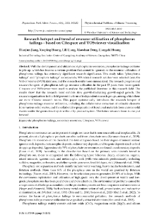 Research hotspot and trend of resource utilization of phosphorus tailings - based on Citespace and VOSviewer visualization