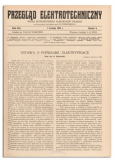 Przegląd Elektrotechniczny. Rok XVI, 1 Lutego 1934, Zeszyt 3