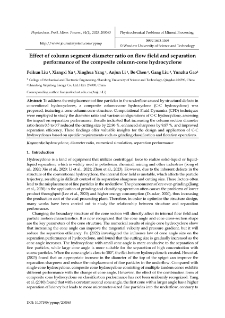 Effect of column segment diameter ratio on flow field and separation performance of the composite column-cone hydrocyclone