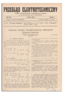 Przegląd Elektrotechniczny. Rok XVI, 1 Marca 1934, Zeszyt 5