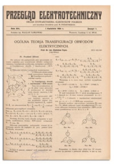 Przegląd Elektrotechniczny. Rok XVI, 1 Kwietnia 1934, Zeszyt 7