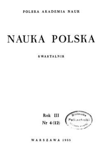 Nauka Polska, Rok III, październik-grudzień 1955, nr 4 (12)