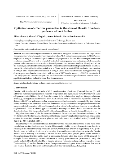 Optimization of effective parameters in flotation of fluorite from lowgrade ore without frother