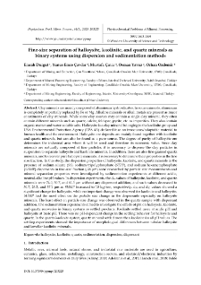Fine-size separation of halloysite, kaolinite, and quartz minerals as binary systems using dispersion and sedimentation methods