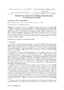 Prediction of coal recovery in tailings using fuzzy logic in a Knelson concentrator