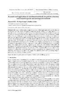 Research and application of enrichment methods for gold in refractory form found in pyrite and arsenopyrite minerals