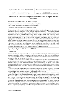 Estimation of kinetic model parameters in ball mill using MODSIM&copy; simulator