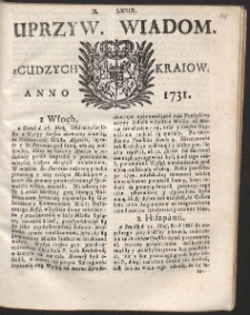 Uprzywilejowane wiadomości z cudzych kraj&oacute;w. R. 1731 Nr 79
